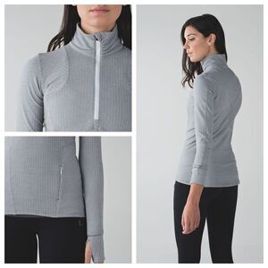 Lululemon‎ Kanto Catch Me Long Sleeve 1/2 Zip Stretch Athletic Jacket Top Grey 6
